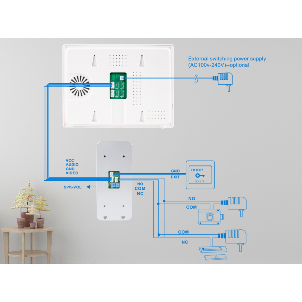 TMEZON video doorbell KIT with 7" screen wifi support tuya application With lock